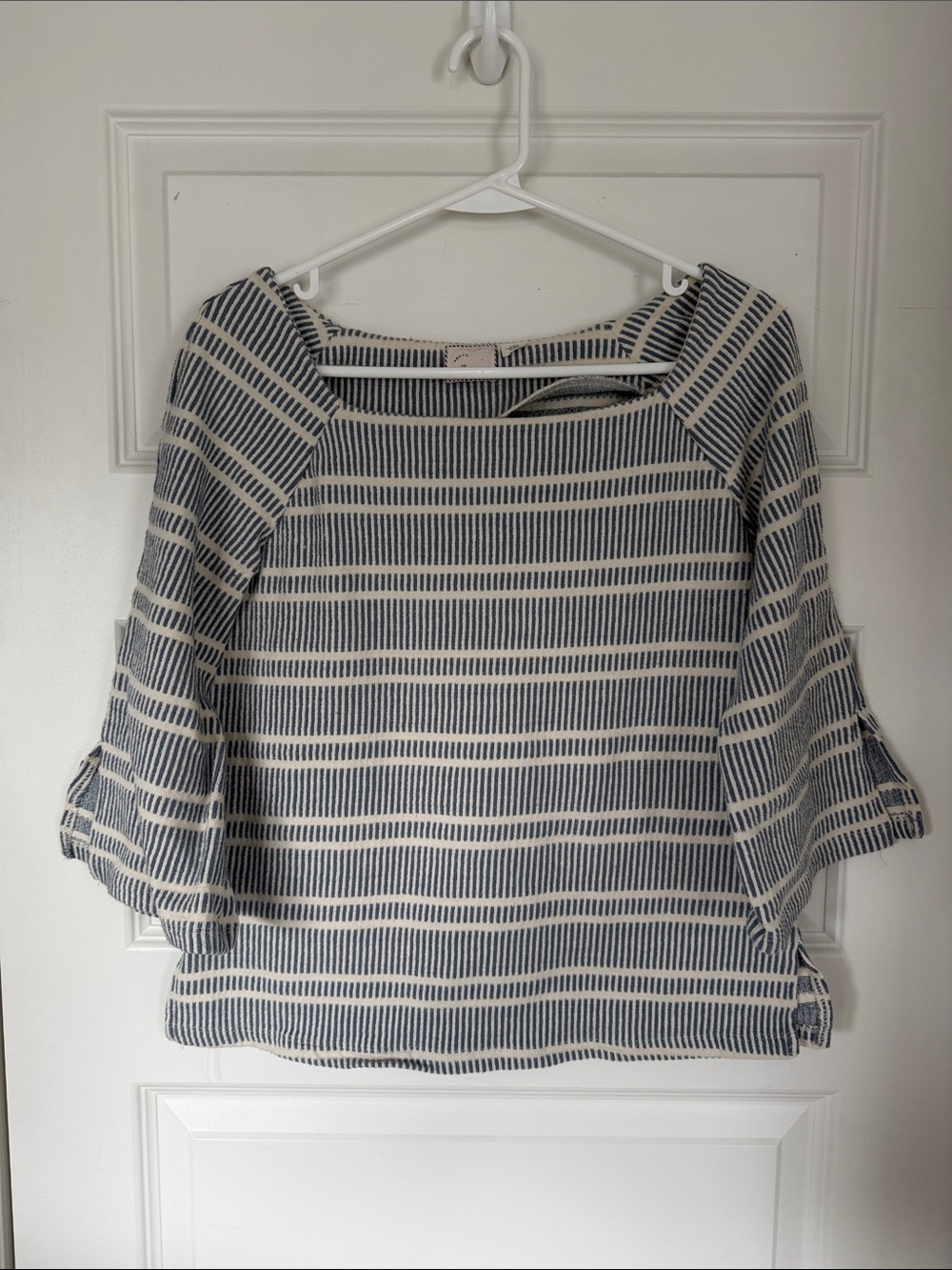 Anthropologie Striped Boatneck Women’s Top in Navy and Cream